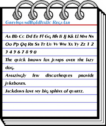 GreyhoundBoldItalic Font