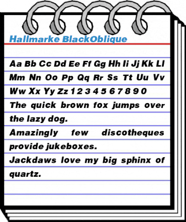 Hallmarke BlackOblique Font