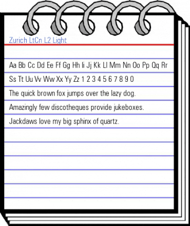 Zurich LtCn L2 Light Font