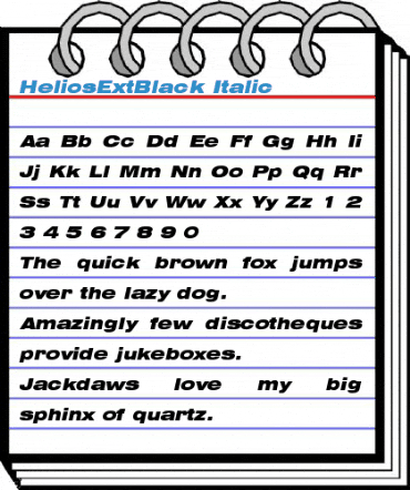 HeliosExtBlack Italic Font