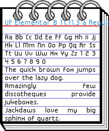 UF Elementar B 11.11.3 a Regular Font