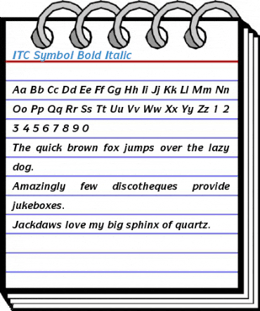 ITC Symbol Bold Italic Font