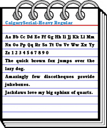 CalgarySerial-Heavy Regular Font