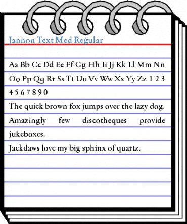 Jannon Text Med Regular Font