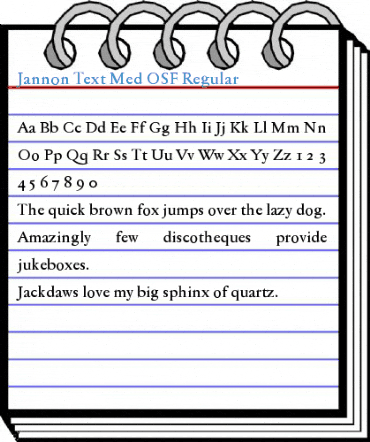 Jannon Text Med OSF Regular Font