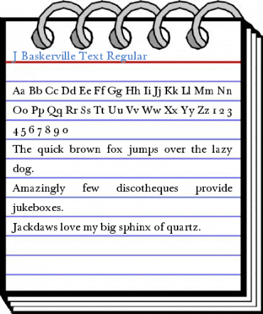 J Baskerville Text Regular Font