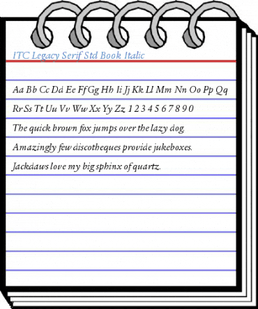 ITC Legacy Serif Std Book Italic Font