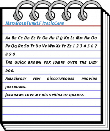 MetaBoldTurkLF ItalicCaps Font