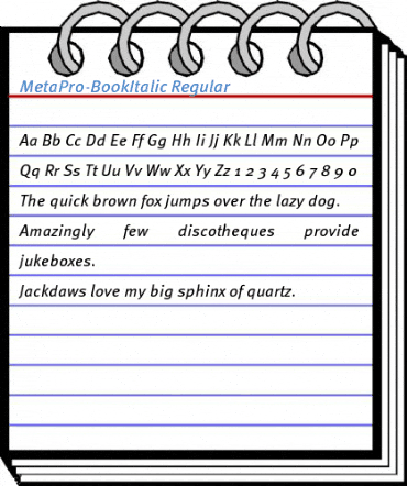 MetaPro-BookItalic Regular Font