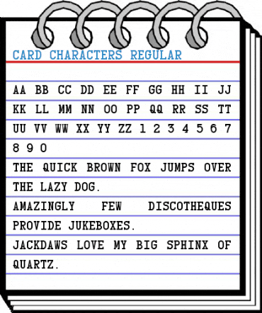 Card Characters Regular Font