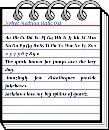 Nofret Medium Italic OsF Font