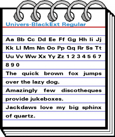 Univers-BlackExt Regular Font