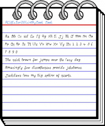 ALittleScribbleinMyBook Book Font
