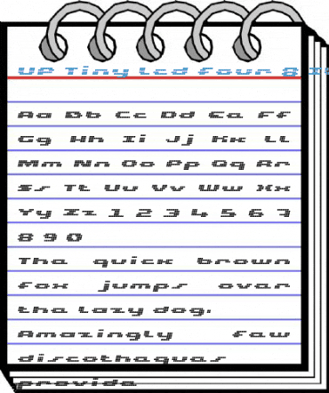 UP Tiny lcd four 8 Italic Font