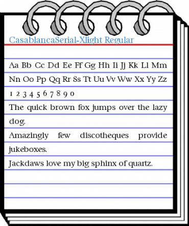 CasablancaSerial-Xlight Regular Font