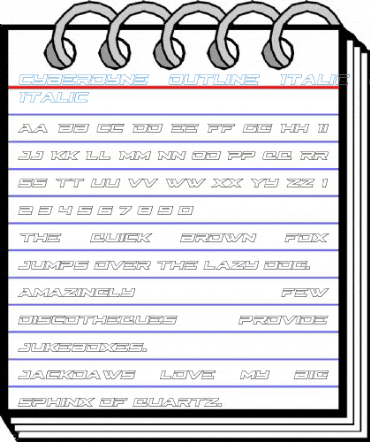 Cyberdyne Outline Italic Outline Italic Font