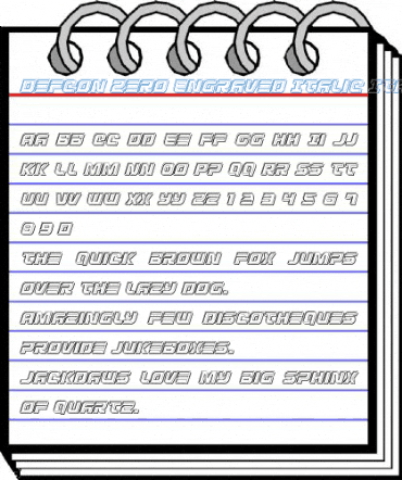 Defcon Zero Engraved Italic Italic Font