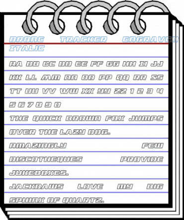 Drone Tracker Engraved Italic Font