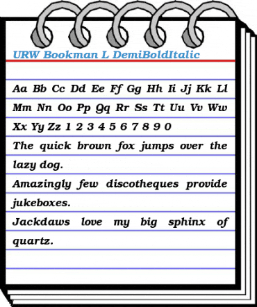 URW Bookman L DemiBoldItalic Font