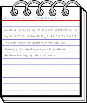 Gee_WP_Handwriting_2016_Outli Regular Font