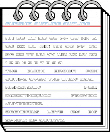 Gunship Outline Outline Font