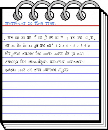 GurmukhiLys 030 Thin Normal Font