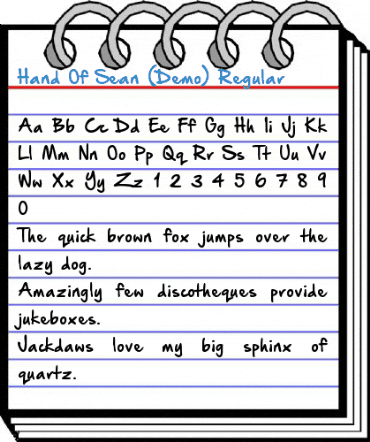 Hand Of Sean (Demo) Regular Font