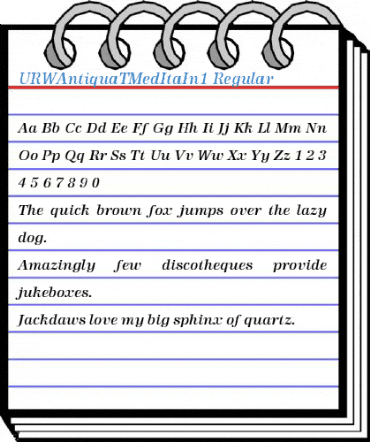 URWAntiquaTMedItaIn1 Regular Font