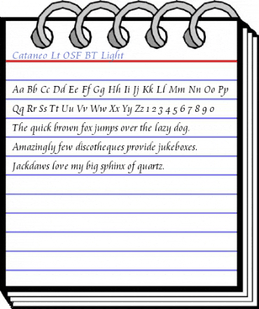 Cataneo Lt OSF BT Light Font