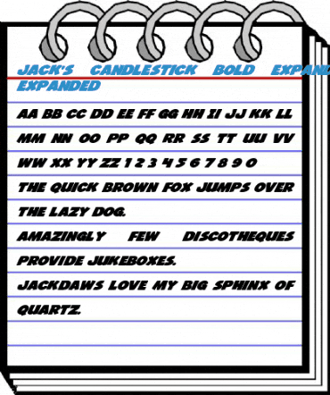 Jack's Candlestick Bold Expanded Font