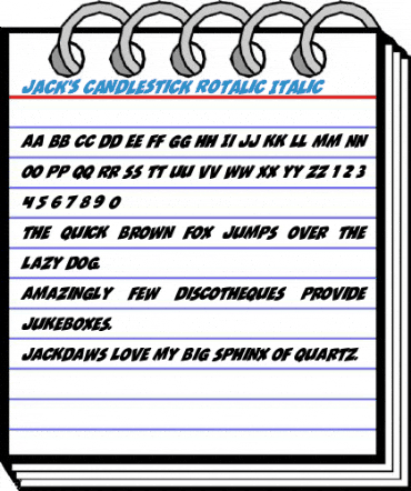 Jack's Candlestick Rotalic Italic Font