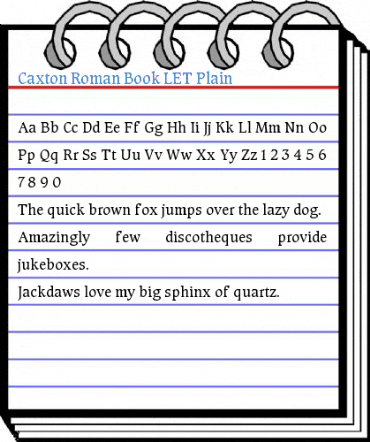 Caxton Roman Book LET Font