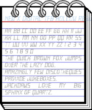 New X Digital tfb Hollow Font