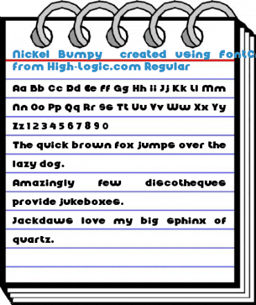 Nickel Bumpy  created using FontCreator 6.5 from High-Logic.com Regular Font