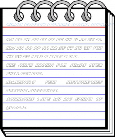 Ninja Garden Outline Italic Outline Italic Font
