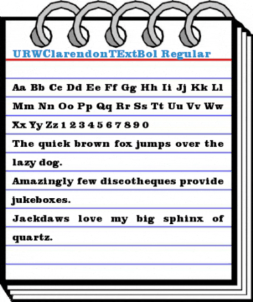 URWClarendonTExtBol Regular Font