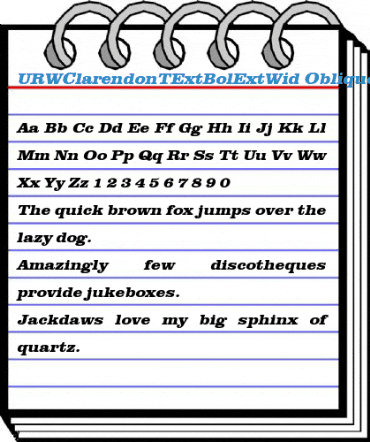 URWClarendonTExtBolExtWid Font