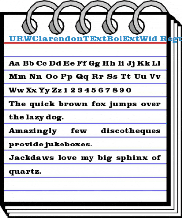 URWClarendonTExtBolExtWid Regular Font