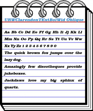 URWClarendonTExtBolWid Font