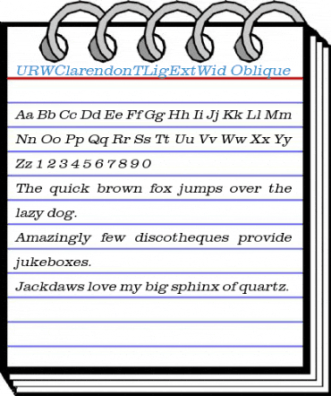 URWClarendonTLigExtWid Font