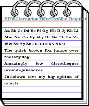 URWClarendonTMedExtWid Regular Font