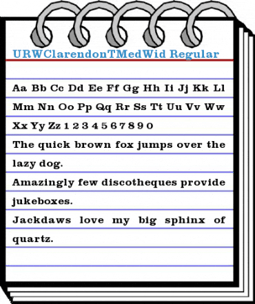 URWClarendonTMedWid Regular Font