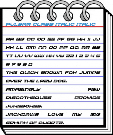 Pulsar Class Italic Italic Font