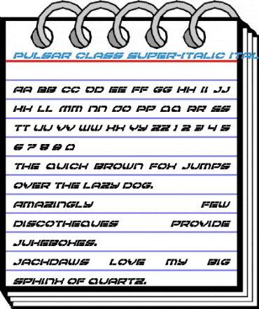 Pulsar Class Super-Italic Italic Font