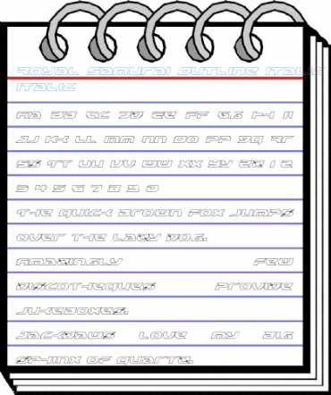 Royal Samurai Outline Italic Outline Italic Font