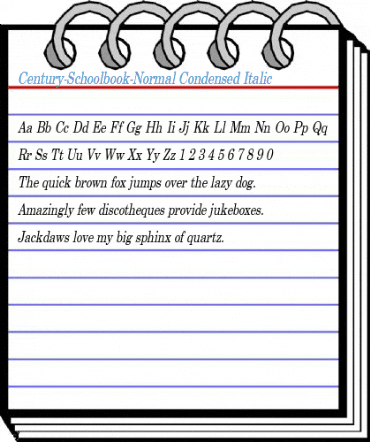 Century-Schoolbook-Normal Condensed Italic Font