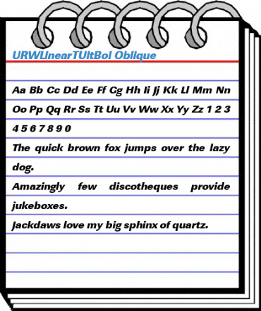 URWLinearTUltBol Oblique Font