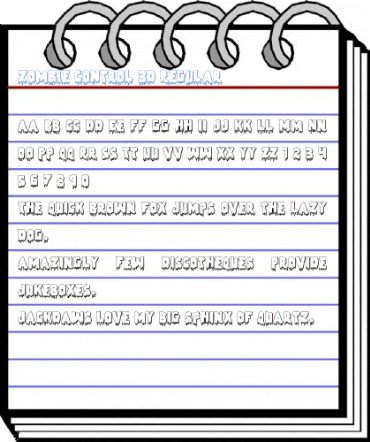 Zombie Control 3D Regular Font