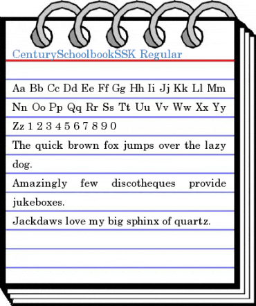 CenturySchoolbookSSK Regular Font