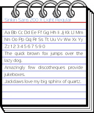 Sinkin Sans 200 X Light Font